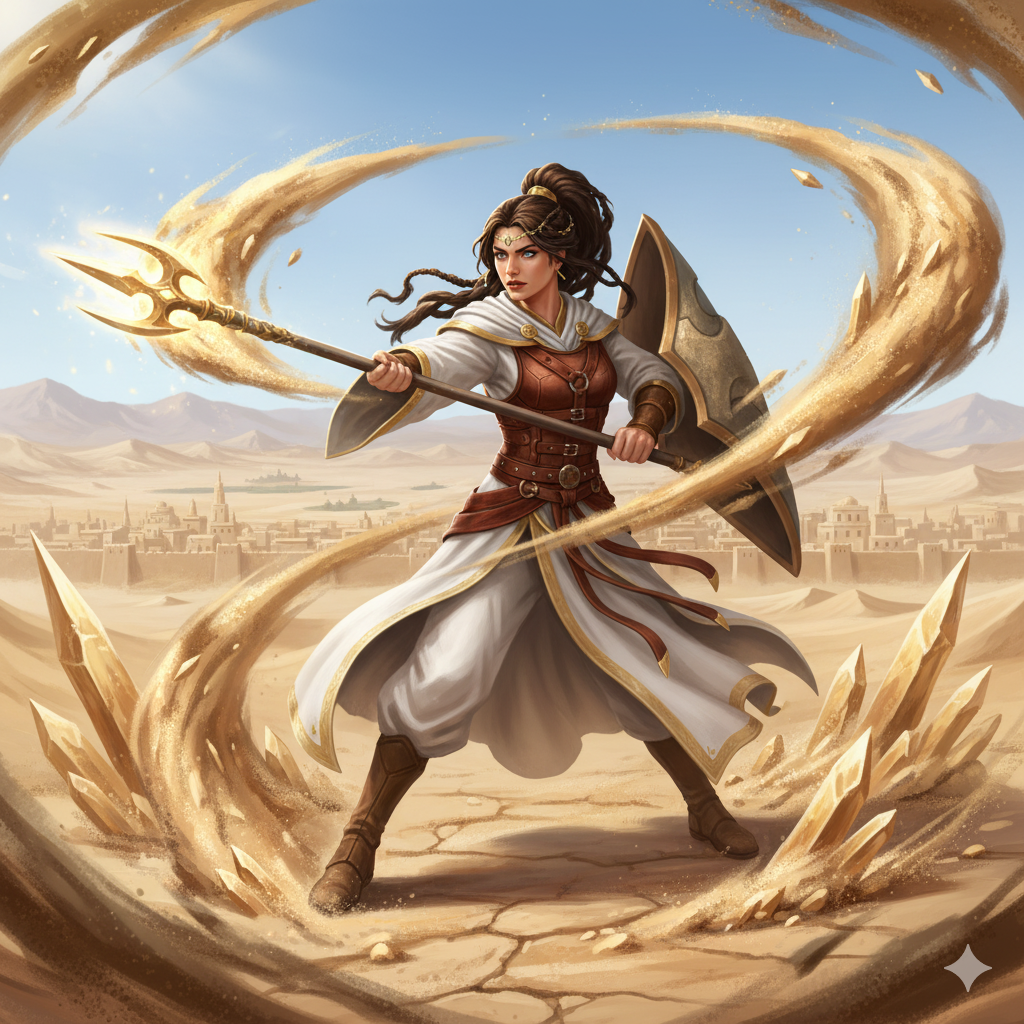 Junaia übt Sandmagie