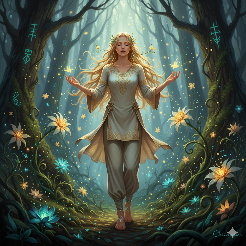 Lida als florische Magierin im Chiridan