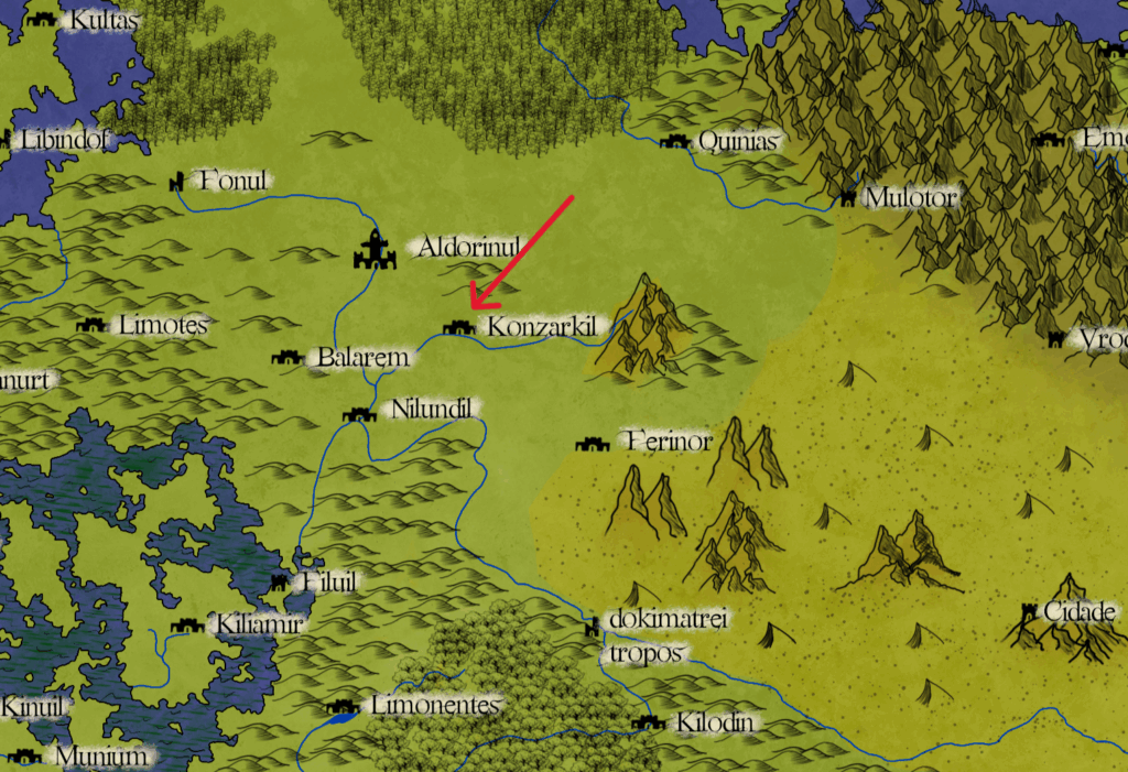 Karte Lirzakins. Hier liegt Konzarkil