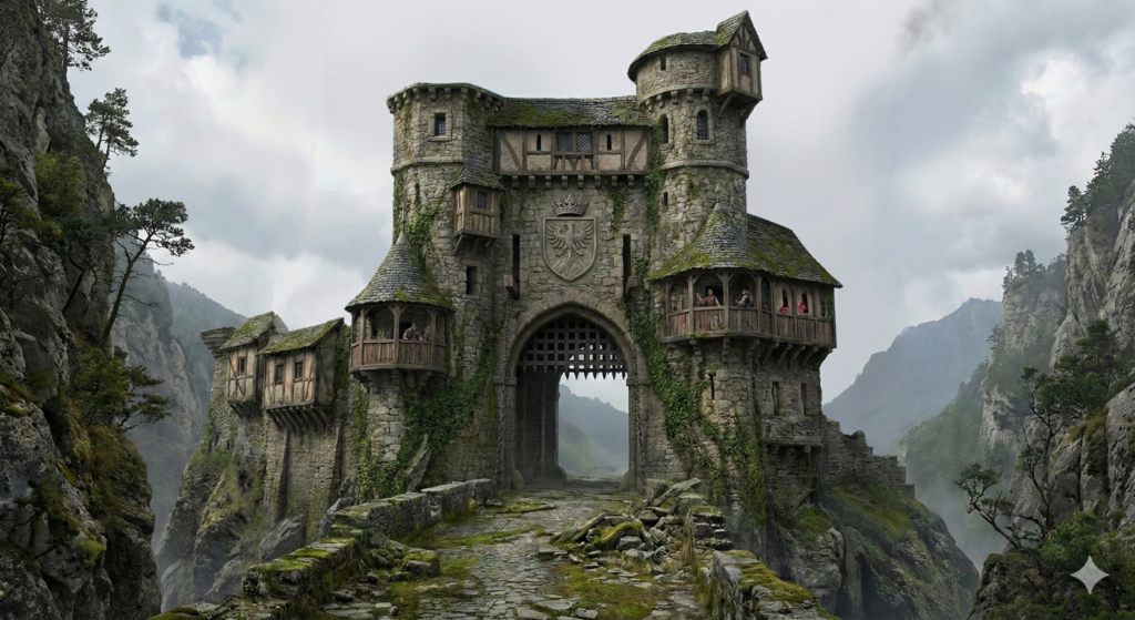 Das Adlertor, einst die Festung des Adlers; KI generiert